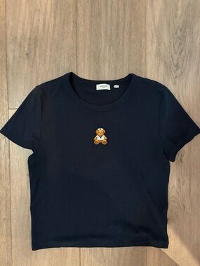 Sunday Best Navy Short Sleeve Tee with Teddy Bear Patch